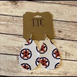 Houston Astros leather earrings
